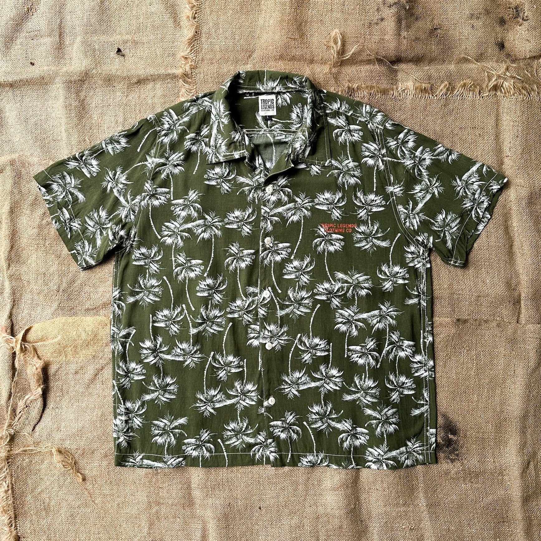 “Palms” Camp Shirt - Olive