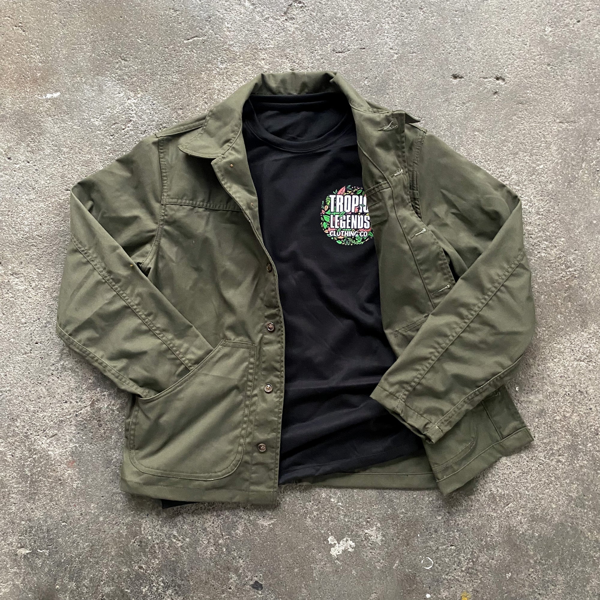 'Tropic Legends' Lightweight Twill Jacket - Olive