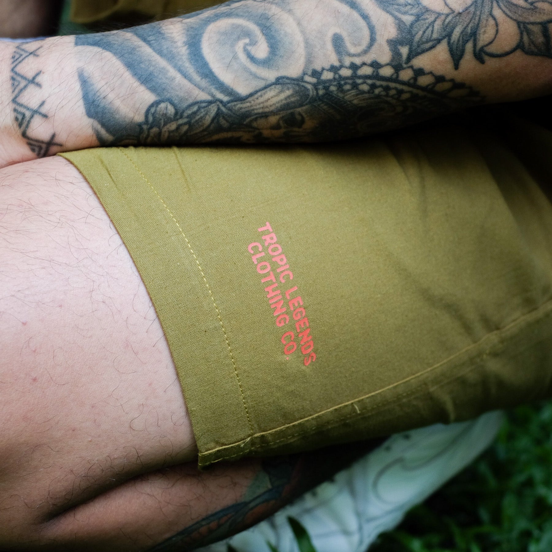 ‘Summer’ Linen Easy Shorts - Seaweed