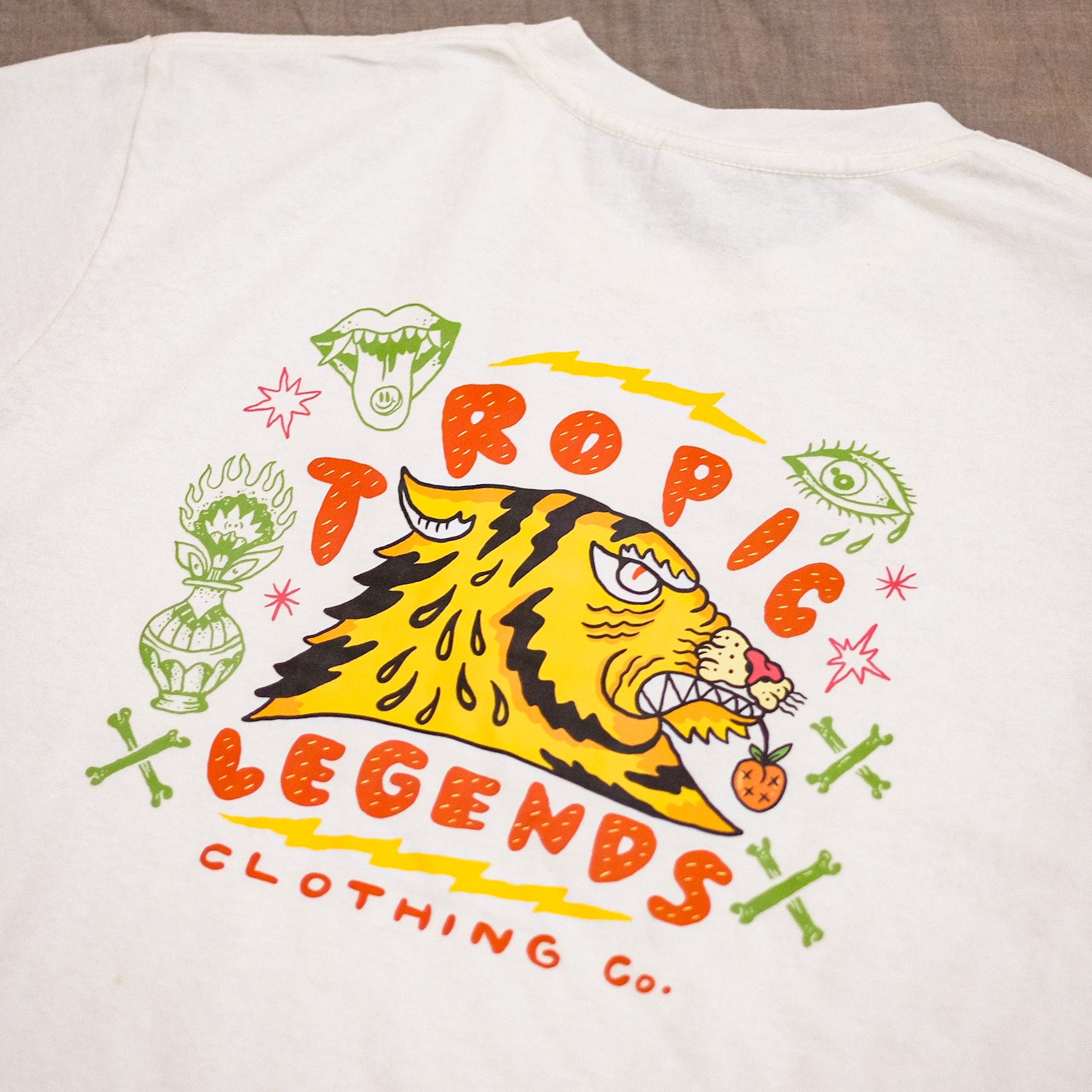 ‘Tranced Tigers’ Tee - Ivory