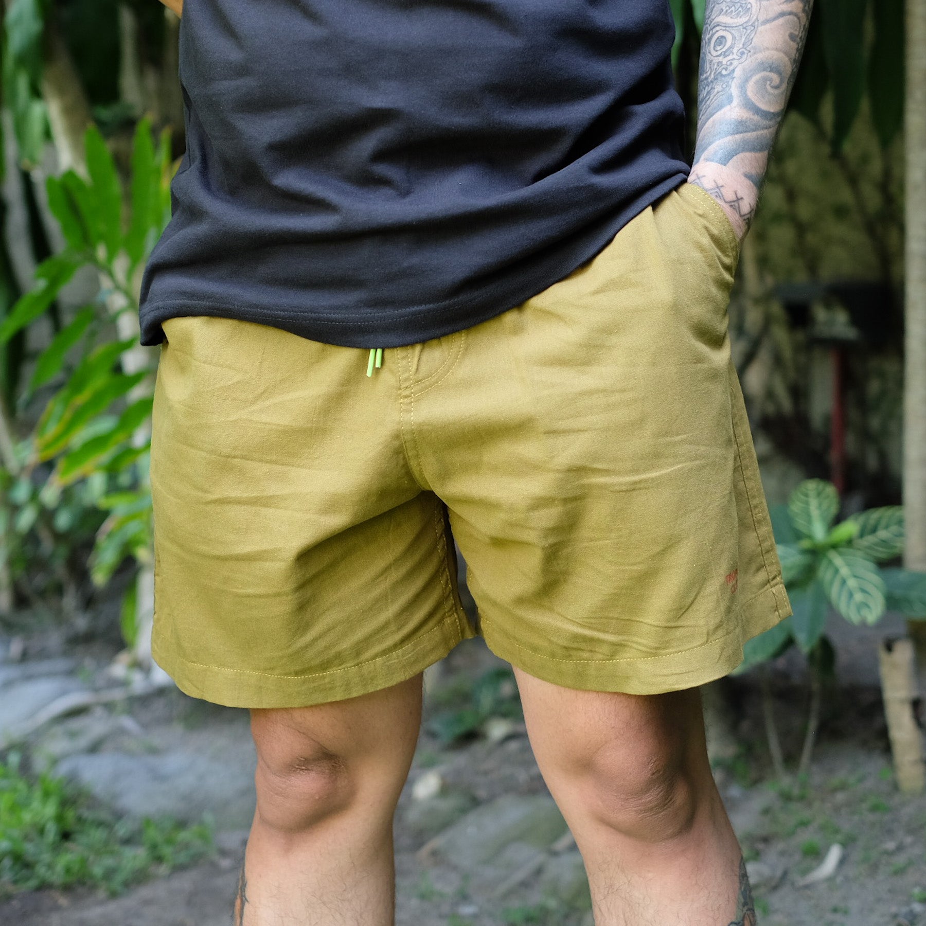 ‘Summer’ Linen Easy Shorts - Seaweed